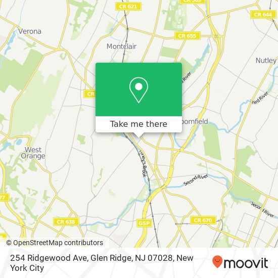 254 Ridgewood Ave, Glen Ridge, NJ 07028 map