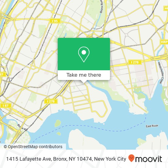 Mapa de 1415 Lafayette Ave, Bronx, NY 10474