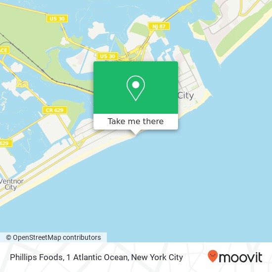 Phillips Foods, 1 Atlantic Ocean map