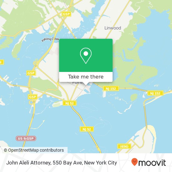 Mapa de John Aleli Attorney, 550 Bay Ave