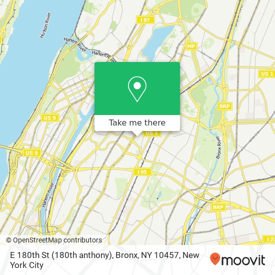 E 180th St (180th anthony), Bronx, NY 10457 map