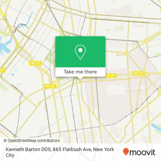 Mapa de Kenneth Barton DDS, 865 Flatbush Ave