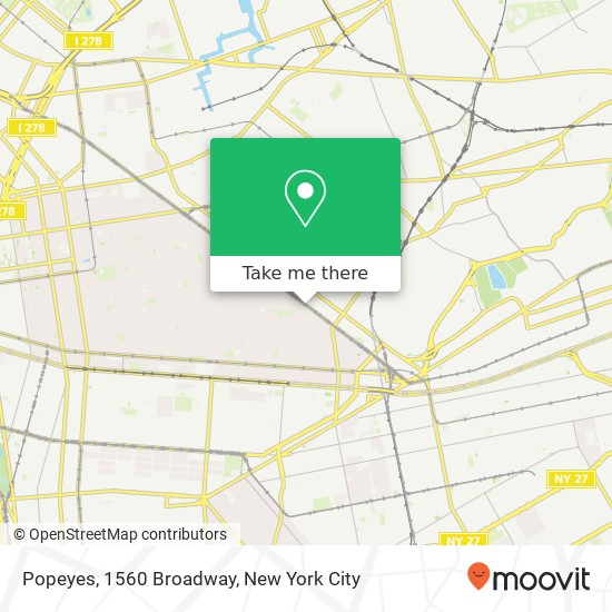 Mapa de Popeyes, 1560 Broadway