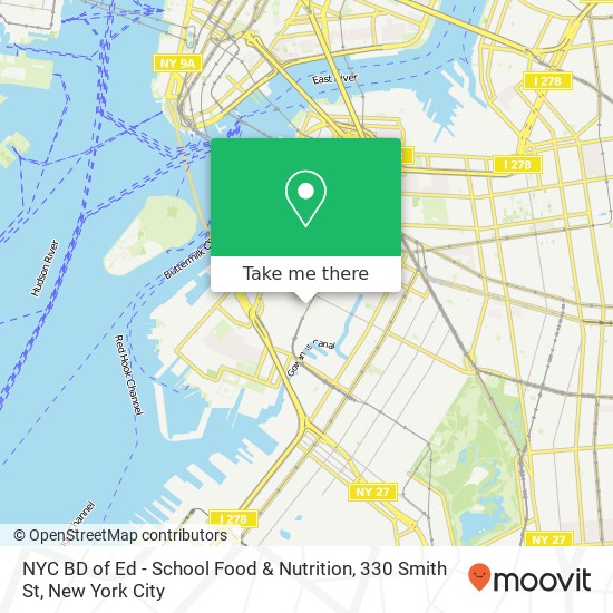 Mapa de NYC BD of Ed - School Food & Nutrition, 330 Smith St