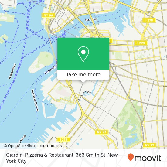 Mapa de Giardini Pizzeria & Restaurant, 363 Smith St