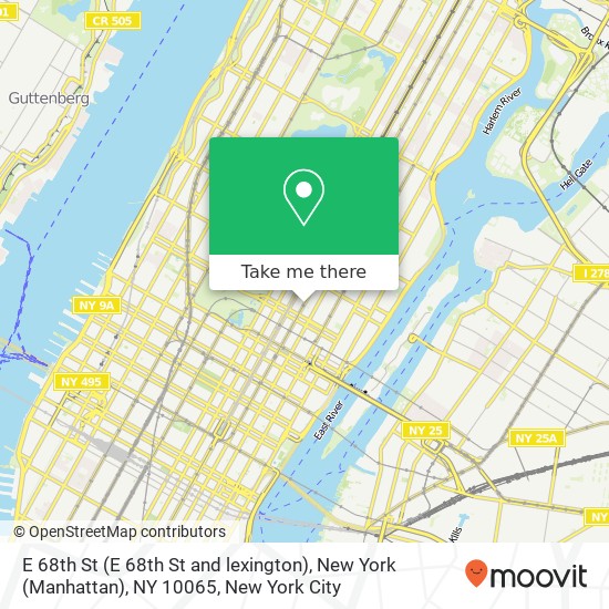 Mapa de E 68th St (E 68th St and lexington), New York (Manhattan), NY 10065