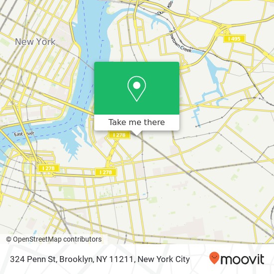 Mapa de 324 Penn St, Brooklyn, NY 11211