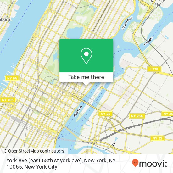Mapa de York Ave (east 68th st york ave), New York, NY 10065