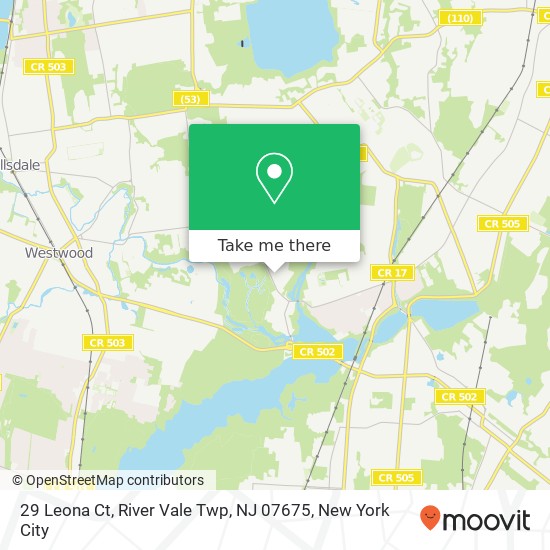 Mapa de 29 Leona Ct, River Vale Twp, NJ 07675