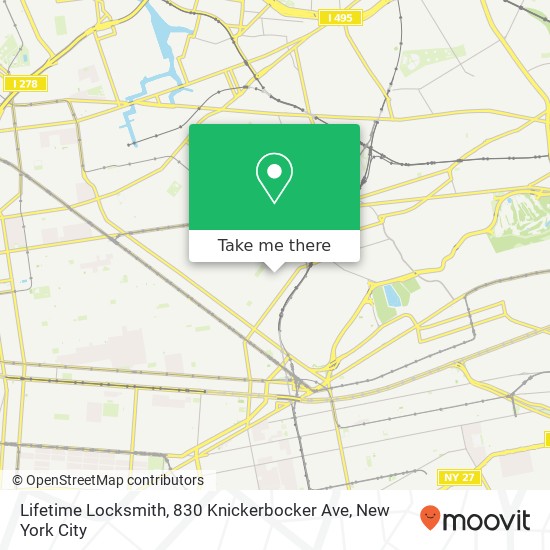 Mapa de Lifetime Locksmith, 830 Knickerbocker Ave