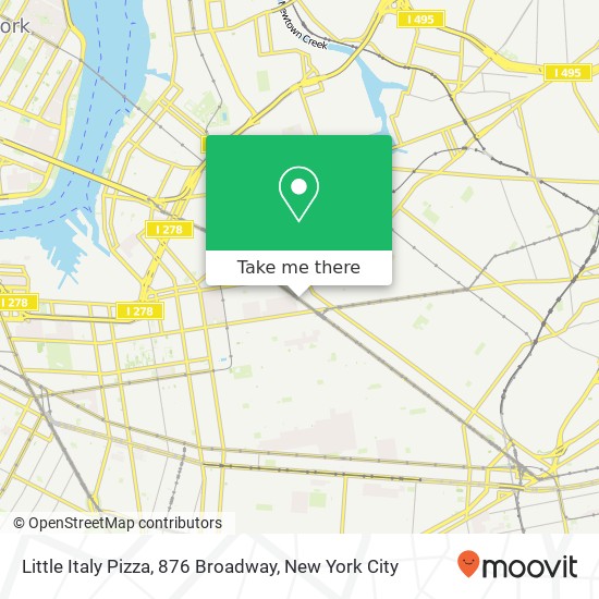 Mapa de Little Italy Pizza, 876 Broadway