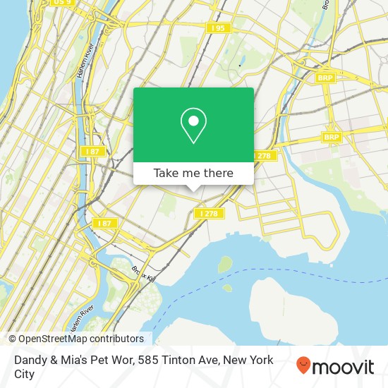 Mapa de Dandy & Mia's Pet Wor, 585 Tinton Ave