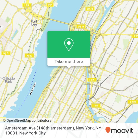 Amsterdam Ave (148th amsterdam), New York, NY 10031 map