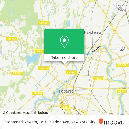 Mapa de Mohamed Kawam, 160 Haledon Ave