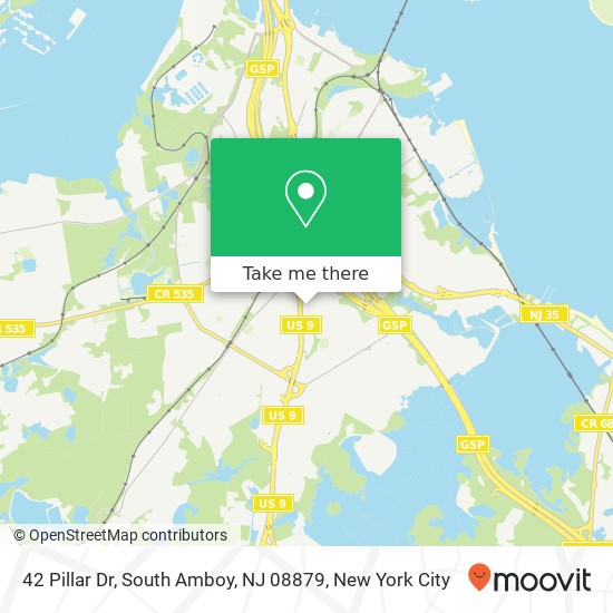 Mapa de 42 Pillar Dr, South Amboy, NJ 08879