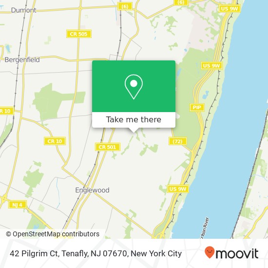 Mapa de 42 Pilgrim Ct, Tenafly, NJ 07670