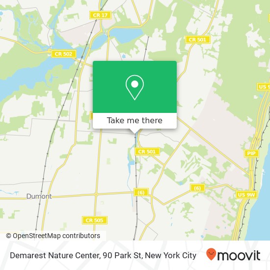 Demarest Nature Center, 90 Park St map