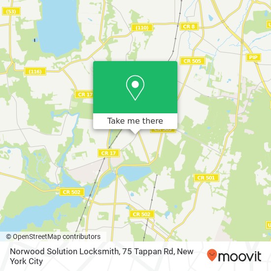 Mapa de Norwood Solution Locksmith, 75 Tappan Rd