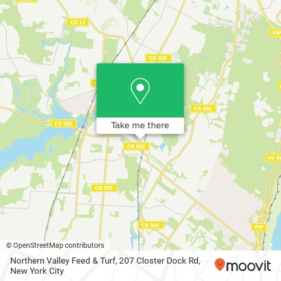 Mapa de Northern Valley Feed & Turf, 207 Closter Dock Rd