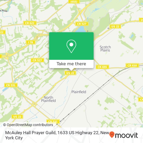 McAuley Hall Prayer Guild, 1633 US Highway 22 map
