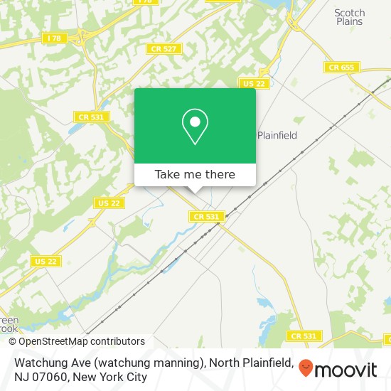 Watchung Ave (watchung manning), North Plainfield, NJ 07060 map