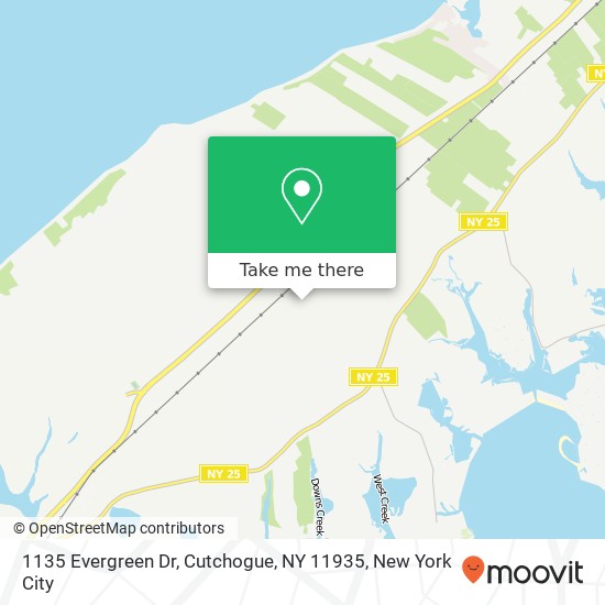 Mapa de 1135 Evergreen Dr, Cutchogue, NY 11935