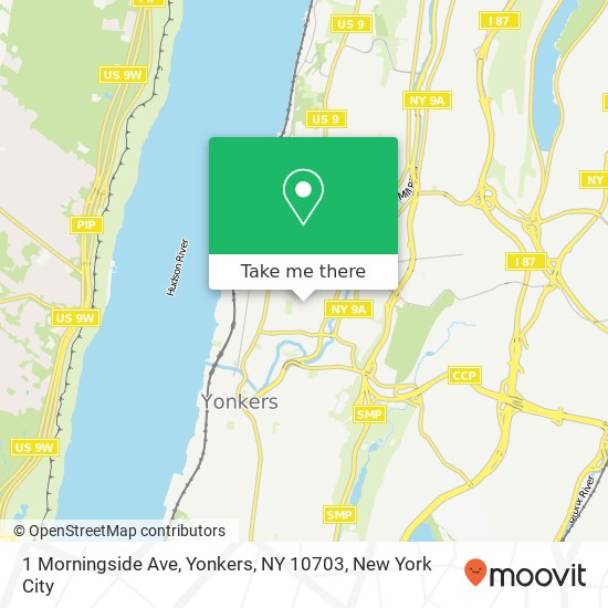 Mapa de 1 Morningside Ave, Yonkers, NY 10703
