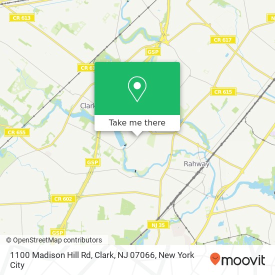 Mapa de 1100 Madison Hill Rd, Clark, NJ 07066