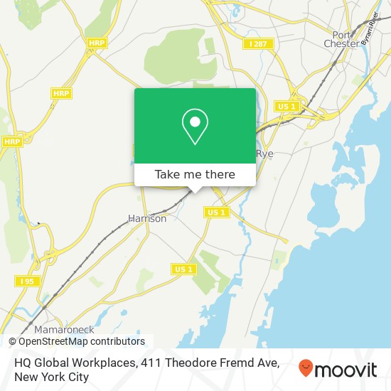 Mapa de HQ Global Workplaces, 411 Theodore Fremd Ave