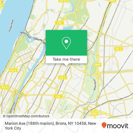 Mapa de Marion Ave (188th marion), Bronx, NY 10458