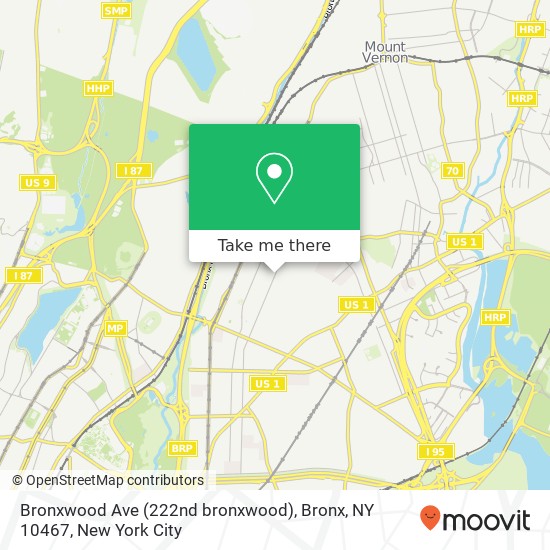 Mapa de Bronxwood Ave (222nd bronxwood), Bronx, NY 10467