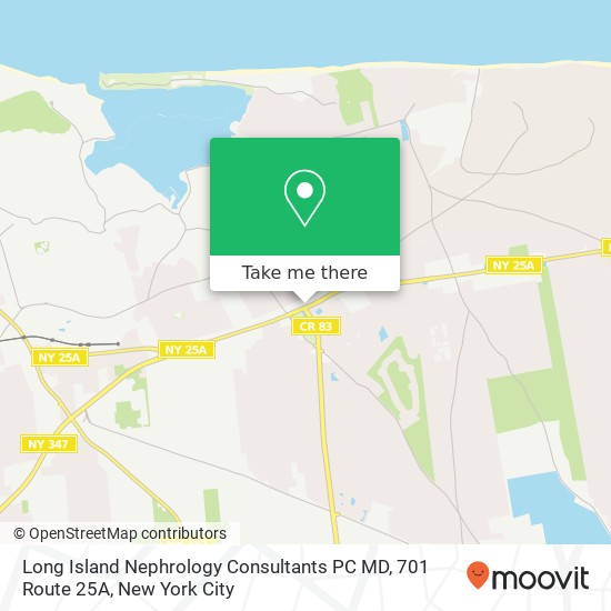 Long Island Nephrology Consultants PC MD, 701 Route 25A map