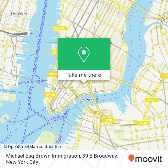 Mapa de Michael Esq Brown Immigration, 39 E Broadway