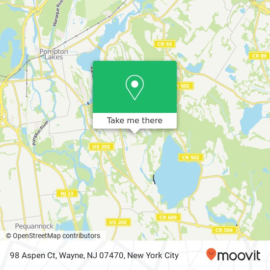 Mapa de 98 Aspen Ct, Wayne, NJ 07470