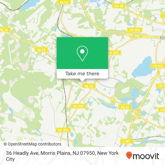 36 Headly Ave, Morris Plains, NJ 07950 map