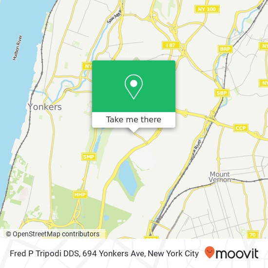 Fred P Tripodi DDS, 694 Yonkers Ave map