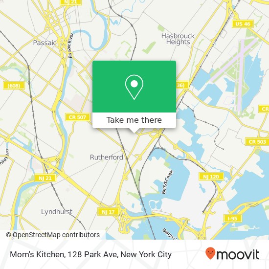 Mapa de Mom's Kitchen, 128 Park Ave