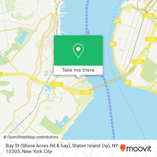Bay St (Shore Acres Rd & bay), Staten Island (ny), NY 10305 map