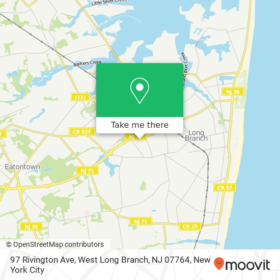 Mapa de 97 Rivington Ave, West Long Branch, NJ 07764