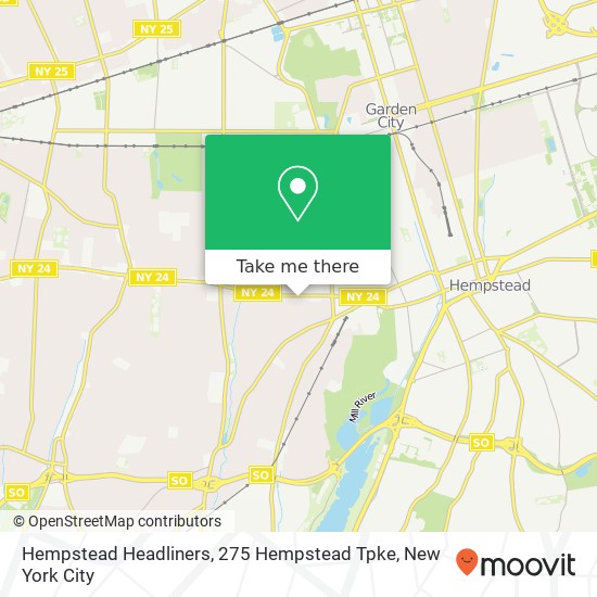 Hempstead Headliners, 275 Hempstead Tpke map