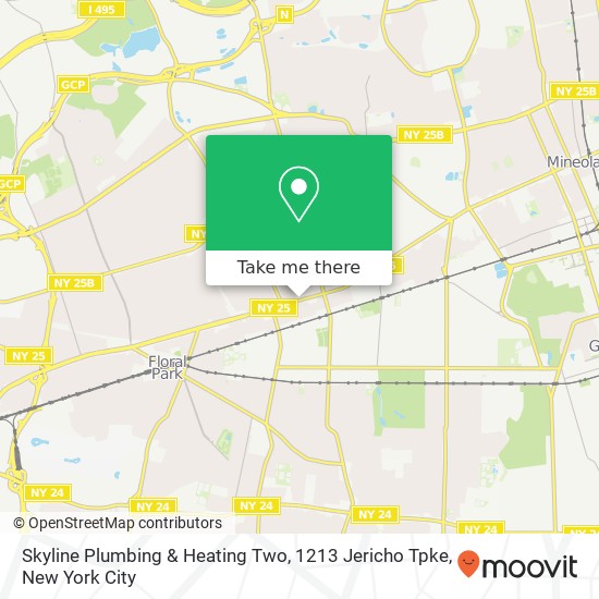 Skyline Plumbing & Heating Two, 1213 Jericho Tpke map