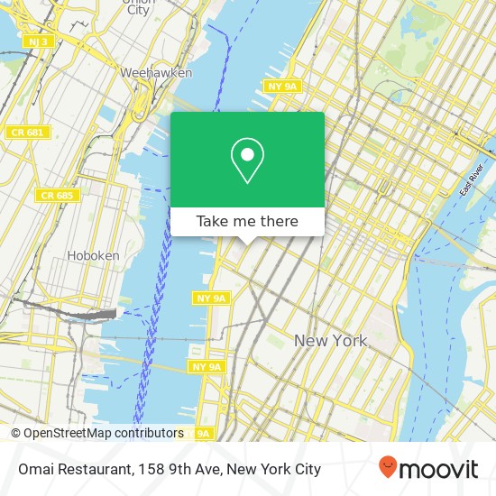 Mapa de Omai Restaurant, 158 9th Ave