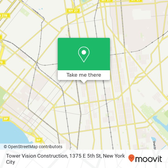 Mapa de Tower Vision Construction, 1375 E 5th St