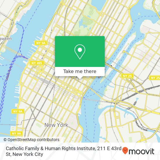 Mapa de Catholic Family & Human Rights Institute, 211 E 43rd St