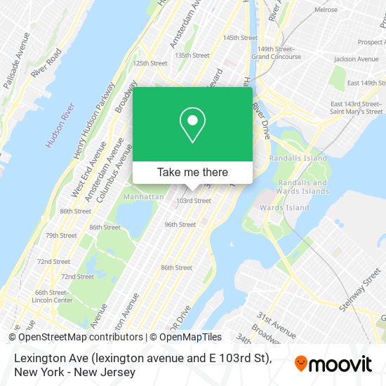 Mapa de Lexington Ave (lexington avenue and E 103rd St)