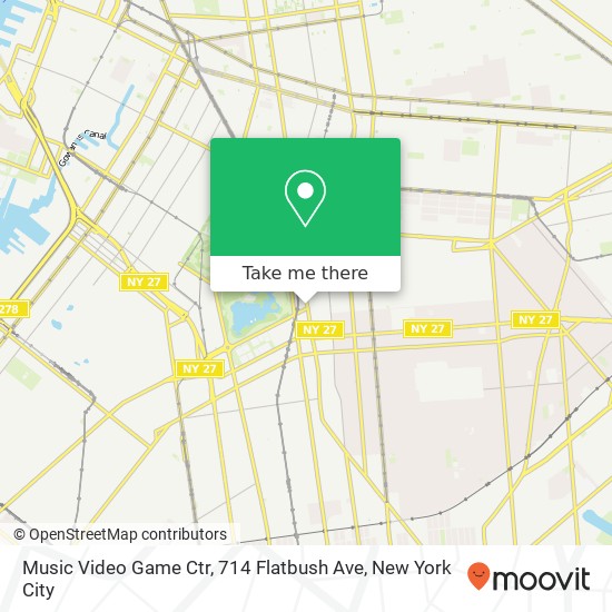 Mapa de Music Video Game Ctr, 714 Flatbush Ave
