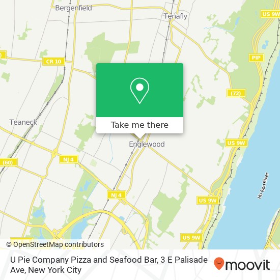 Mapa de U Pie Company Pizza and Seafood Bar, 3 E Palisade Ave
