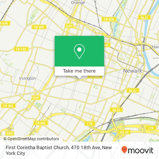 Mapa de First Corintha Baptist Church, 470 18th Ave