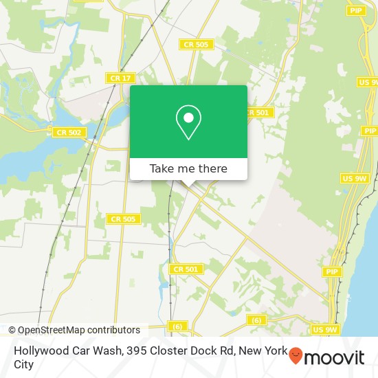 Mapa de Hollywood Car Wash, 395 Closter Dock Rd