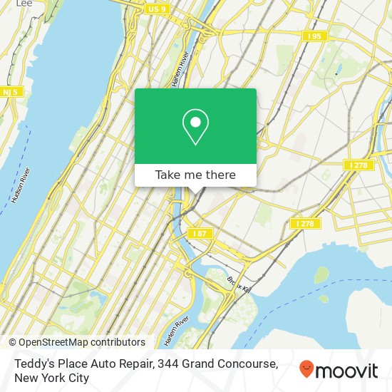 Teddy's Place Auto Repair, 344 Grand Concourse map